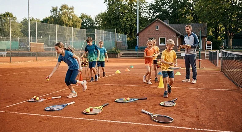 Balljagd Tennistraining